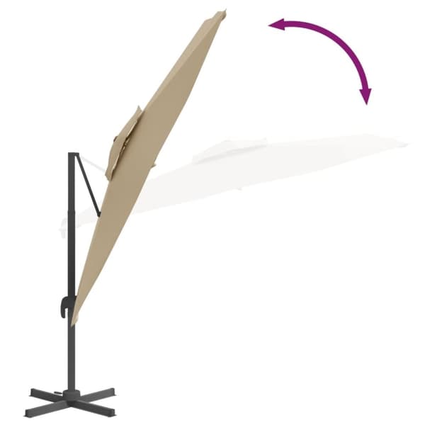 Parasoll & solskydd - Living Frihängande parasoll med ventilation taupe 300x300 cm