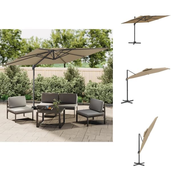 Parasoll & solskydd - Living Frihängande parasoll med ventilation taupe 300x300 cm