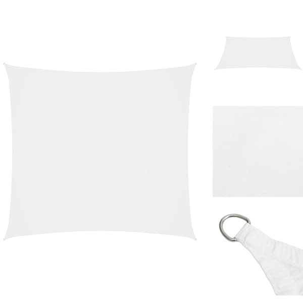 Parasoll & solskydd - Living Solsegel Oxfordtyg kvadratiskt 3,6x3,6 m vit