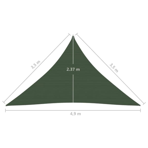 Päivän- & aurinkovarjot - Living Aurinkopurje 160 g/m² tummanvihreä 3,5x3,5x4,9 m HDPE