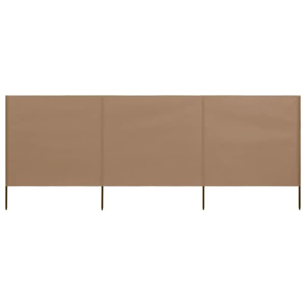 Päivän- & aurinkovarjot - Living Tuulensuojakangas 3 paneelilla 400x80 cm ruskeanharmaa