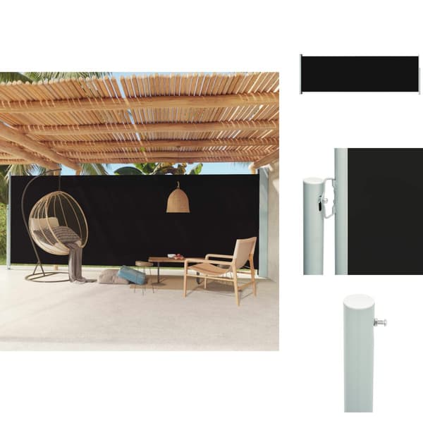 Parasoll & solskydd - Living Infällbar sidomarkis 200x600 cm svart