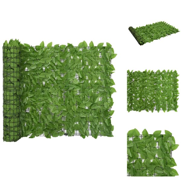 Parasoller og solskærme - Living altanafskærmning 400x100 cm grønne blade