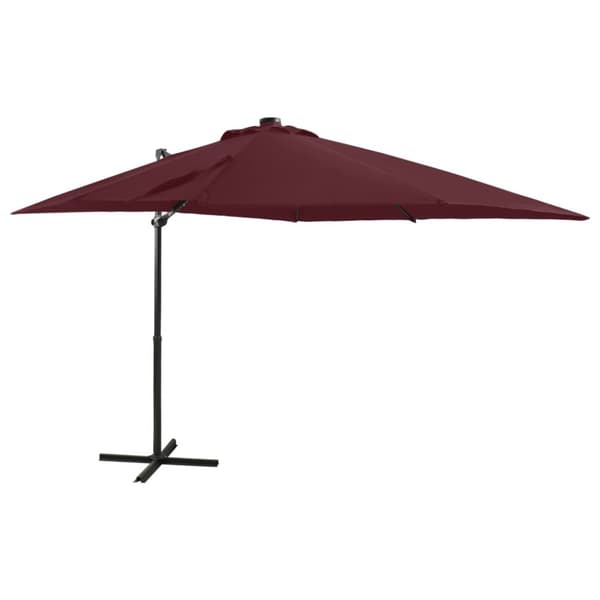 Parasoll & solskydd - Living Frihängande parasoll med stång och LED vinröd 250 cm