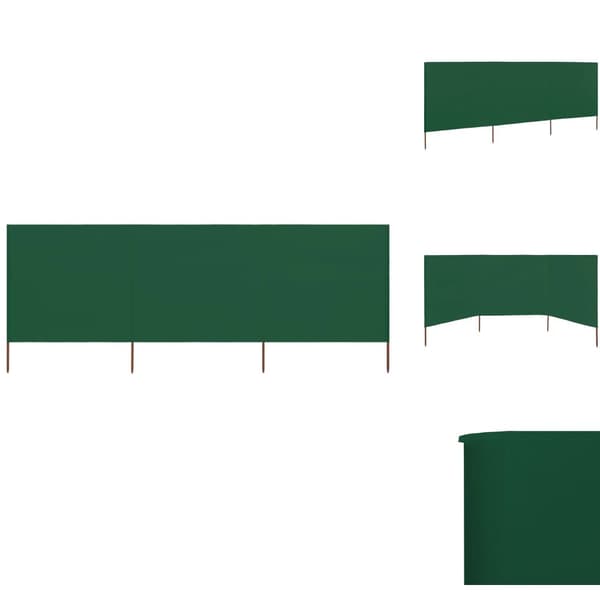 Päivän- & aurinkovarjot - Living Tuulensuojakangas 3 paneelilla 400x80 cm vihreä