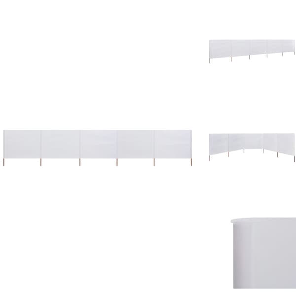 Parasoller og solskærme - Living 5-panels læsejl 600x120 cm stof sandhvid