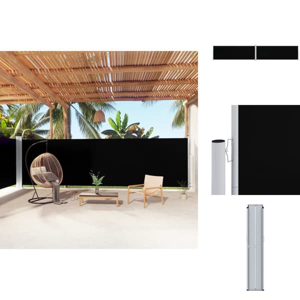 Parasoll & solskydd - Living Infällbar sidomarkis svart 180x1000 cm