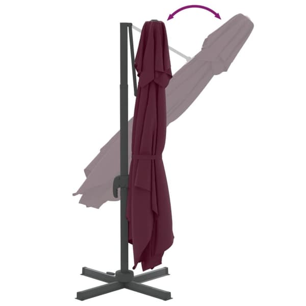 Parasoll & solskydd - Living Frihängande parasoll med ventilation vinröd 400x300 cm