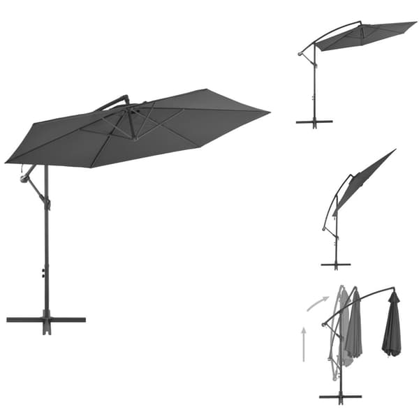 Parasoll & solskydd - Living Frihängande parasoll med aluminiumstång 300 cm antracit
