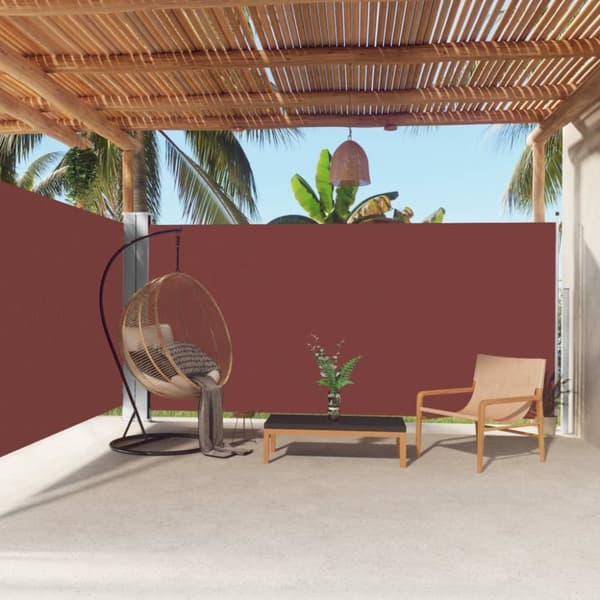 Päivän- & aurinkovarjot - Living Sisäänvedettävä sivumarkiisi ruskea 180x600 cm