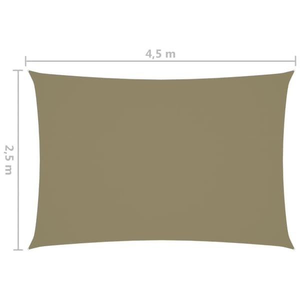 Parasoller og solskærme - Living solsejl 2,5x4,5 m rektangulær oxfordstof beige
