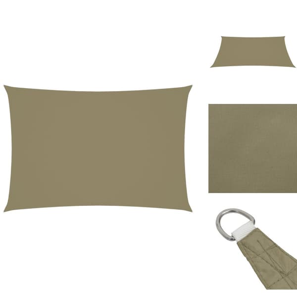 Parasoller og solskærme - Living solsejl 2,5x4,5 m rektangulær oxfordstof beige