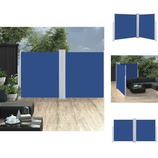 Parasoll & solskydd - Living Infällbar sidomarkis blå 140x600 cm