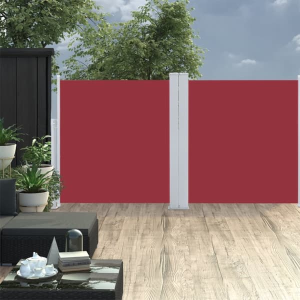 Päivän- & aurinkovarjot - Living Sisäänvedettävä sivumarkiisi 100x600 cm punainen