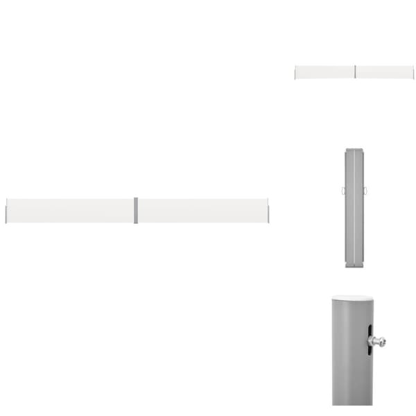 Parasoller og solskærme - Living sammenrullelig sidemarkise til terrassen 140x1200 cm creme