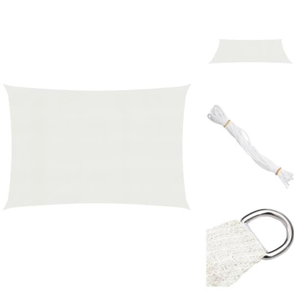 Parasoller og solskærme - Living solsejl 2,5x4,5 m 160 g/m² HDPE hvid