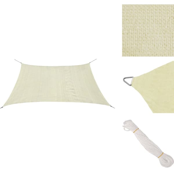 Parasoller og solskærme - Living Solsejl HDPE firkantet 3,6x3,6 m creme