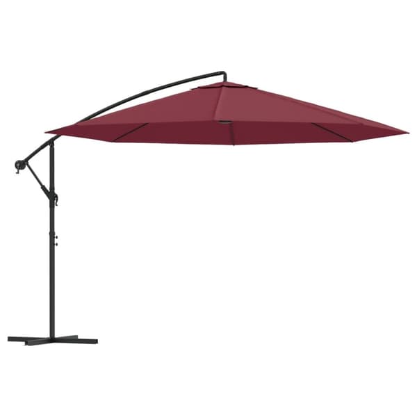 Parasoll & solskydd - Living Frihängande parasoll med aluminiumstång 350 cm vinröd