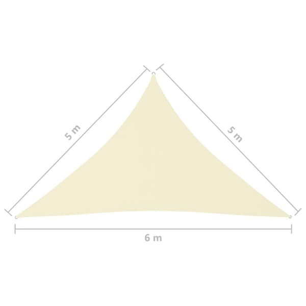 Parasoller og solskærme - Living solsejl 5x5x6 m trekantet oxfordstof cremefarvet