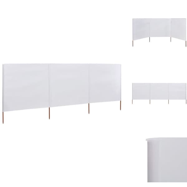 Parasoller og solskærme - Living 3-panels læsejl stof 400 x 120 cm hvid