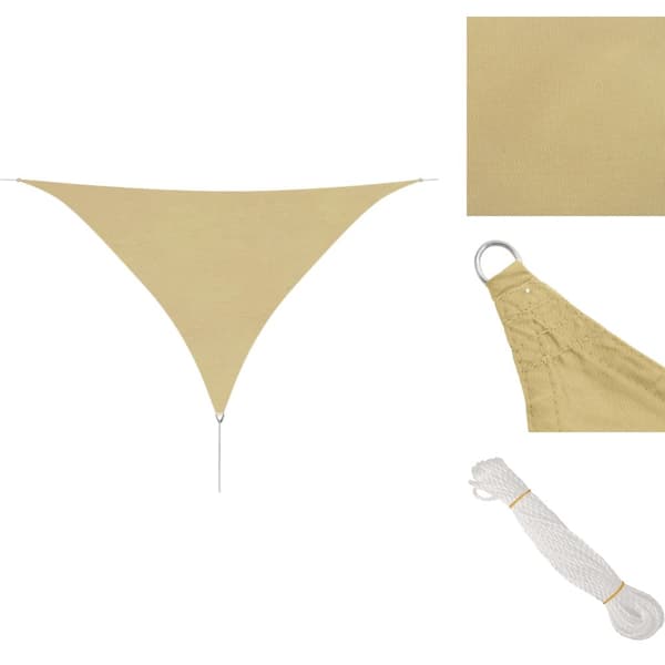 Parasoller og solskærme - Living solsejl Oxfordstof trekantet 3,6 x 3,6 x 3,6 m beige