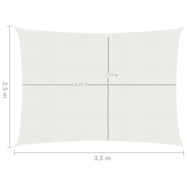 Parasoll & solskydd - Living Solsegel 160 g/m² vit 2,5x3,5 m HDPE