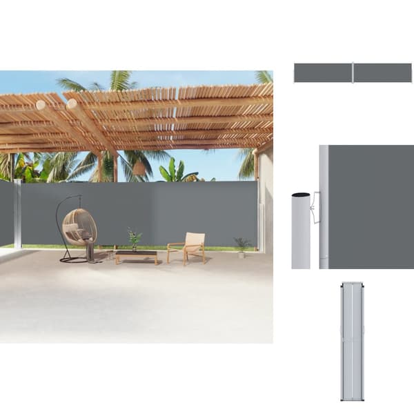 Parasoll & solskydd - Living Infällbar sidomarkis antracit 220x1200 cm