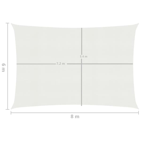 Päivän- & aurinkovarjot - Living Aurinkopurje 160 g/m² valkoinen 6x8 m HDPE