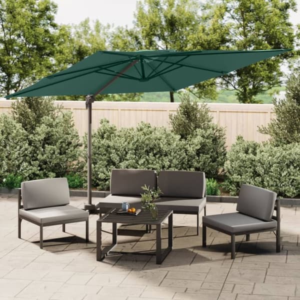 Parasoller og solskærme - Living hængeparasol med dobbelt top 300x300 cm Grøn