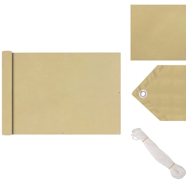 Päivän- & aurinkovarjot - Living Parvekkeen suoja Oxford-kangas 75x600 cm Beige