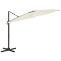 Miniatyrbillede 4 af 11: Parasoller og solskærme - Living hængeparasol med aluminiumsstang 300x300 cm sandhvid