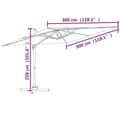 Miniatyrbillede 11 af 11: Parasoller og solskærme - Living hængeparasol med aluminiumsstang 300x300 cm sandhvid