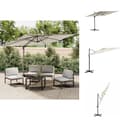 Miniatyrbillede 1 af 11: Parasoller og solskærme - Living hængeparasol med aluminiumsstang 300x300 cm sandhvid