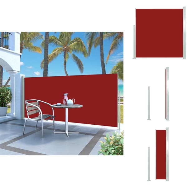 Parasoll & solskydd - Living Infällbar sidomarkis 140 x 300 cm röd