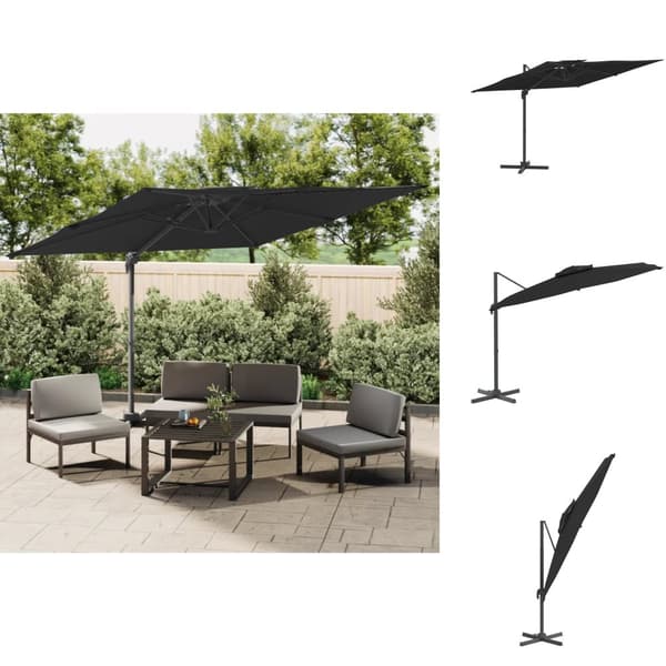 Parasoll & solskydd - Living Frihängande parasoll med ventilation svart 300x300 cm
