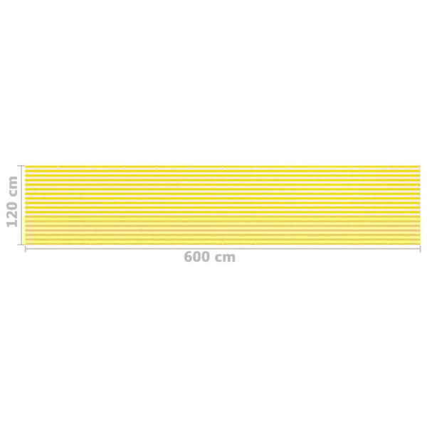 Päivän- & aurinkovarjot - Living Parvekkeen suoja keltainen ja valkoinen 120x600 cm HDPE