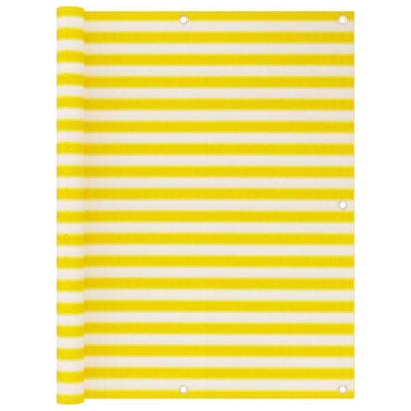 Päivän- & aurinkovarjot - Living Parvekkeen suoja keltainen ja valkoinen 120x600 cm HDPE