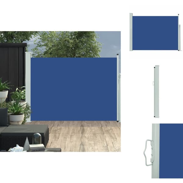 Päivän- & aurinkovarjot - Living Sisäänvedettävä terassin sivumarkiisi 100x500 cm sininen