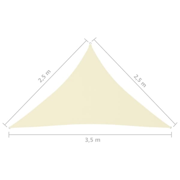 Parasoll & solskydd - Living Solsegel oxfordtyg trekantigt 2,5x2,5x3,5 m gräddvit