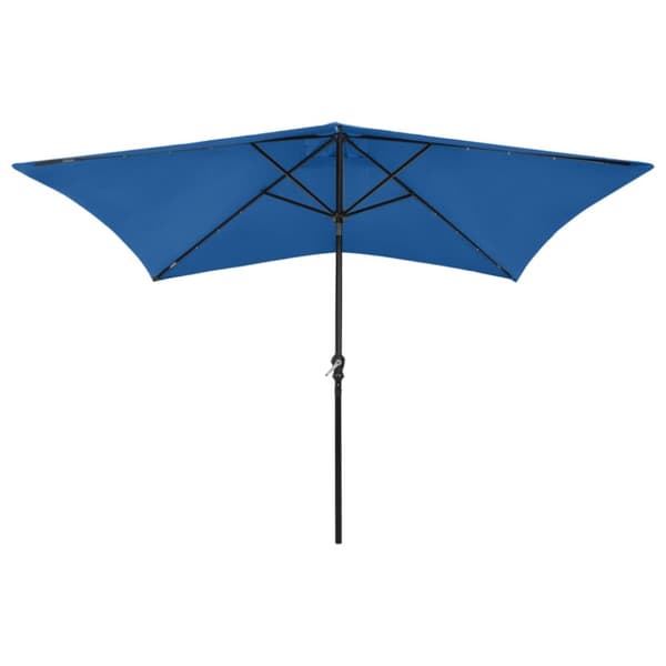 Parasoller og solskærme - Living parasol med stålstang og LED-lys 2x3 m sort