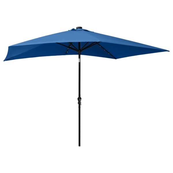 Parasoller og solskærme - Living parasol med stålstang og LED-lys 2x3 m sort