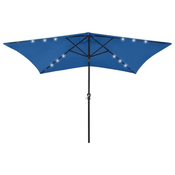Parasoller og solskærme - Living parasol med stålstang og LED-lys 2x3 m sort