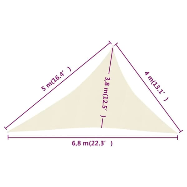 Parasoll & solskydd - Living Solsegel 160 g/m² gräddvit 4x5x6,8 m HDPE