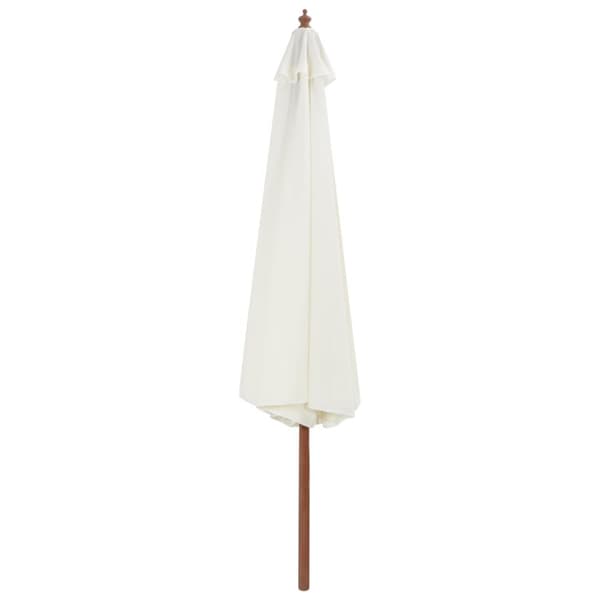Päivän- & aurinkovarjot - Living Aurinkovarjo puurunko 350 cm hiekanvalkoinen