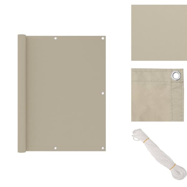 Päivän- & aurinkovarjot - Living Parvekkeen suoja beige 120x600 cm Oxford kangas