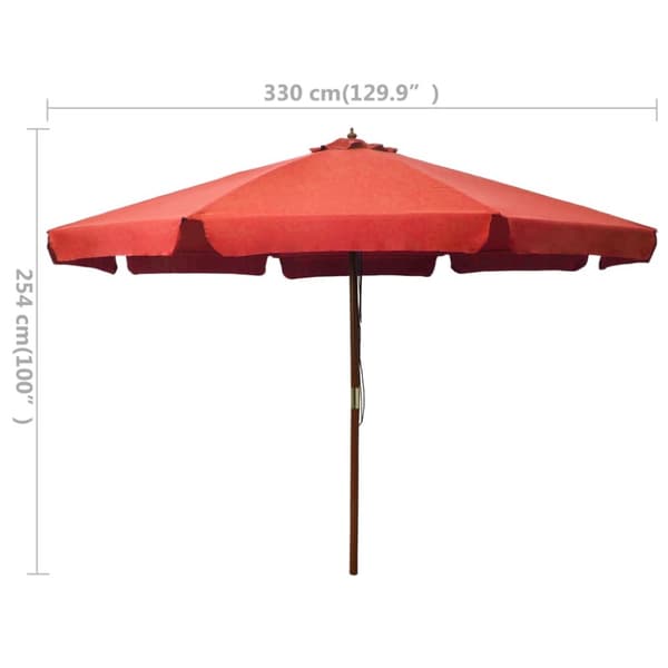 Päivän- & aurinkovarjot - Living Aurinkovarjo puurunko 330 cm terrakotta