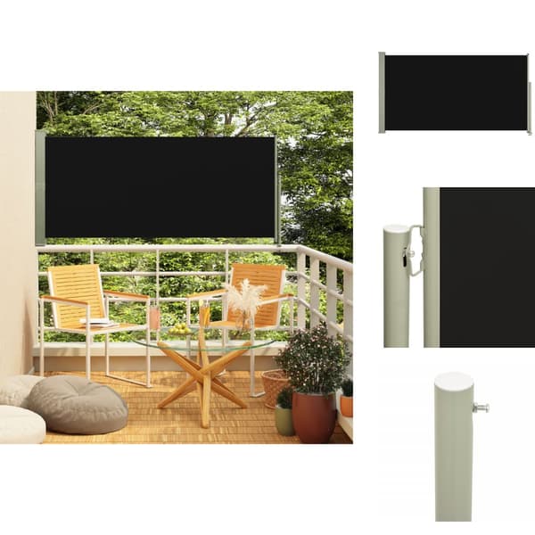Päivän- & aurinkovarjot - Living Sisäänvedettävä terassin sivumarkiisi 160x300 cm musta