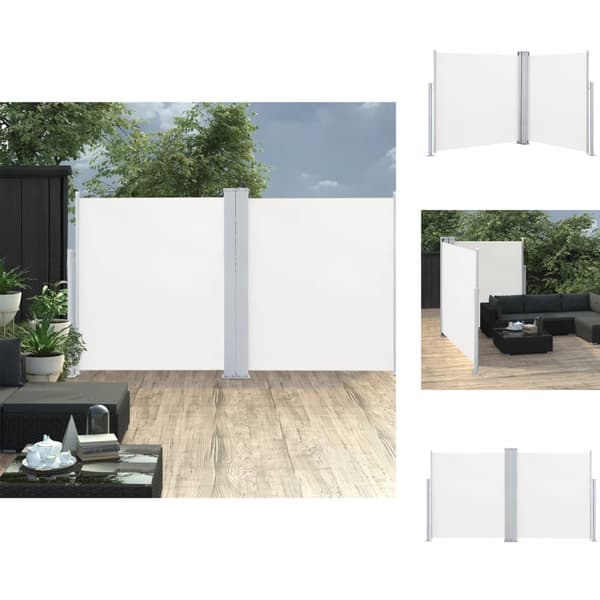 Parasoll & solskydd - Living Infällbar sidomarkis gräddvit 140x600 cm