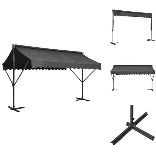 Parasoller og solskærme - Living fritstående markise 400 x 300 cm antracitgrå