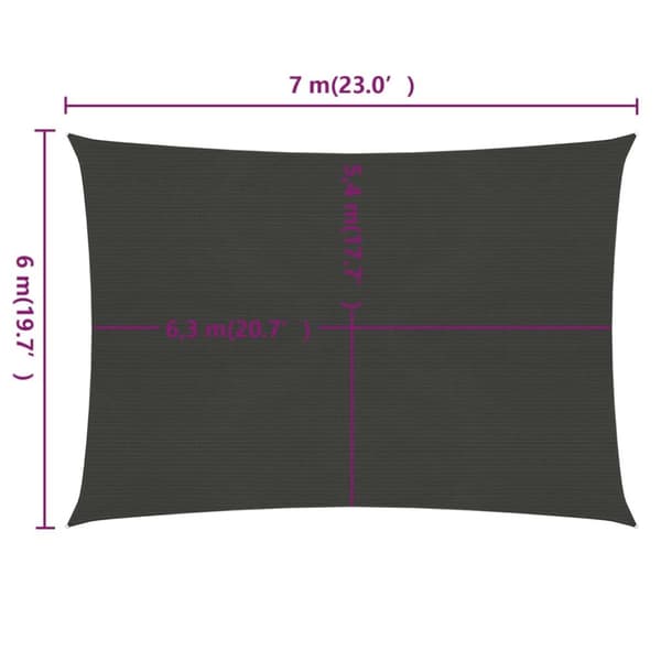 Parasoll & solskydd - Living Solsegel 160 g/m² antracit 6x7 m HDPE